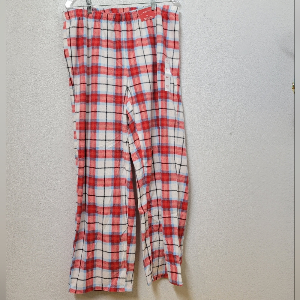 Wondershop Womens Red and White Plaid  Pajama Bottoms Nwt